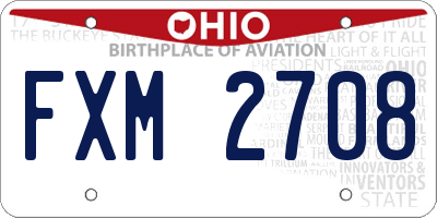OH license plate FXM2708