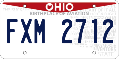 OH license plate FXM2712