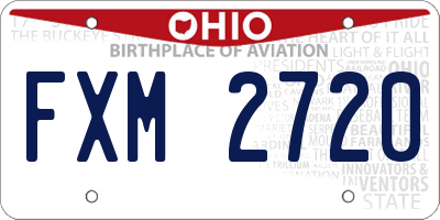 OH license plate FXM2720