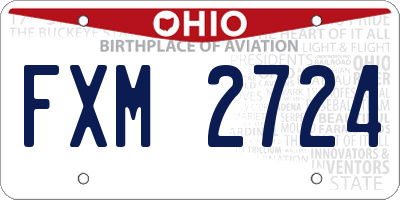 OH license plate FXM2724