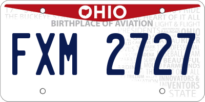 OH license plate FXM2727