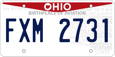 OH license plate FXM2731
