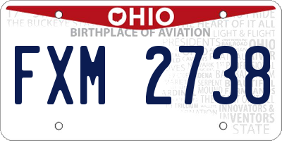 OH license plate FXM2738