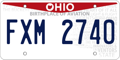 OH license plate FXM2740