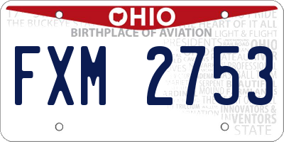 OH license plate FXM2753