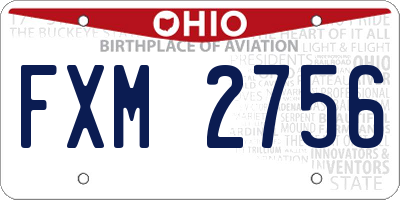 OH license plate FXM2756