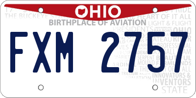 OH license plate FXM2757