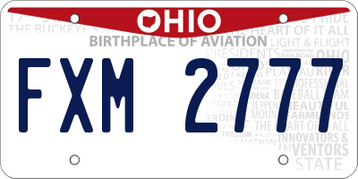 OH license plate FXM2777