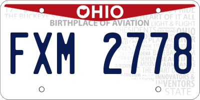 OH license plate FXM2778