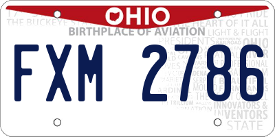 OH license plate FXM2786