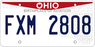 OH license plate FXM2808