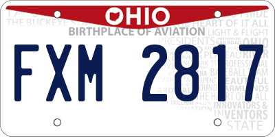 OH license plate FXM2817