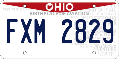 OH license plate FXM2829