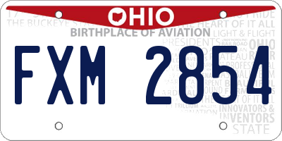 OH license plate FXM2854