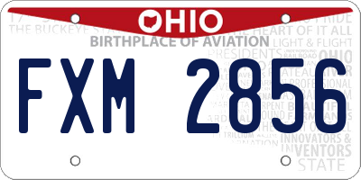OH license plate FXM2856
