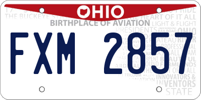 OH license plate FXM2857