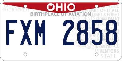 OH license plate FXM2858