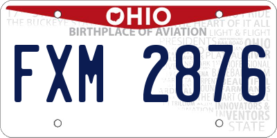 OH license plate FXM2876