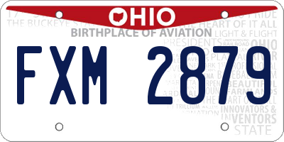 OH license plate FXM2879