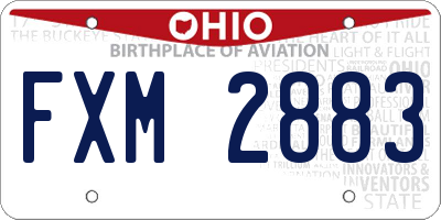 OH license plate FXM2883
