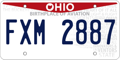 OH license plate FXM2887