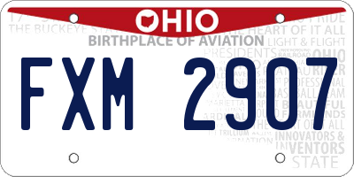 OH license plate FXM2907
