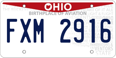OH license plate FXM2916
