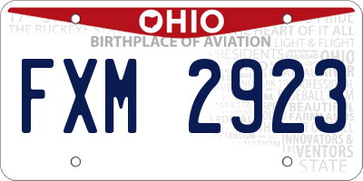 OH license plate FXM2923