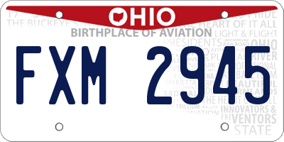 OH license plate FXM2945