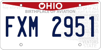 OH license plate FXM2951