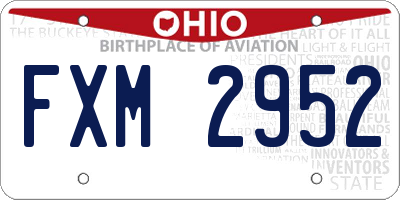 OH license plate FXM2952