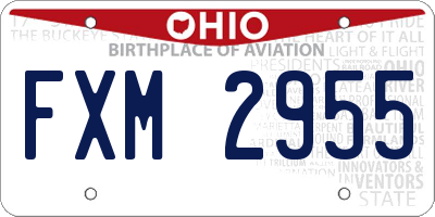 OH license plate FXM2955