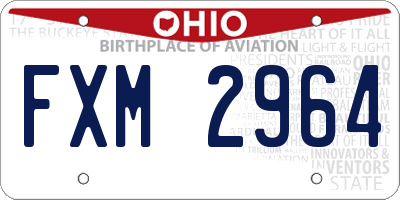 OH license plate FXM2964