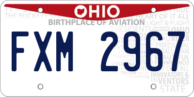 OH license plate FXM2967