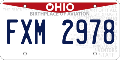 OH license plate FXM2978