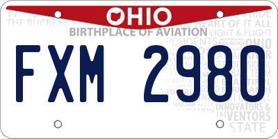OH license plate FXM2980
