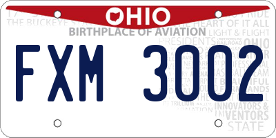 OH license plate FXM3002