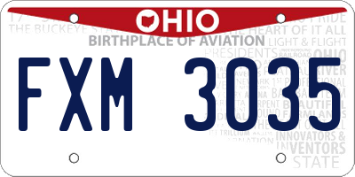 OH license plate FXM3035
