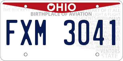 OH license plate FXM3041