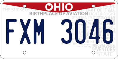 OH license plate FXM3046