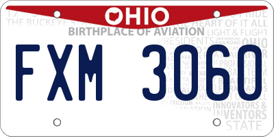 OH license plate FXM3060