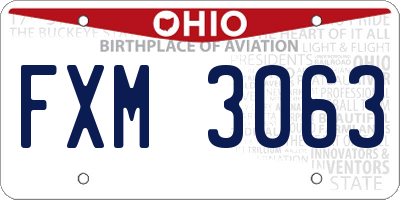 OH license plate FXM3063