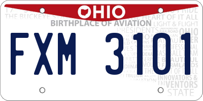 OH license plate FXM3101