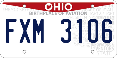 OH license plate FXM3106