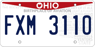 OH license plate FXM3110
