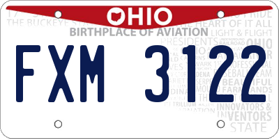 OH license plate FXM3122