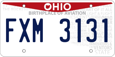 OH license plate FXM3131