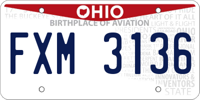 OH license plate FXM3136