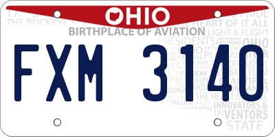 OH license plate FXM3140
