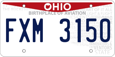 OH license plate FXM3150